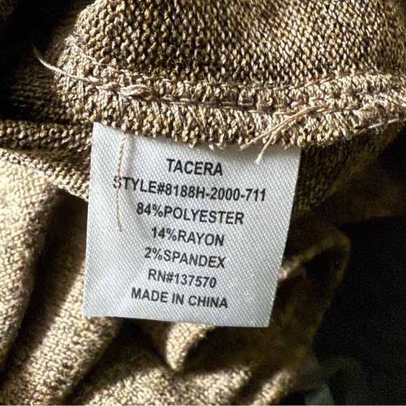 Medium brown midi soft dress with attached necklace. Tacera brand. Fall vibes - Picture 5 of 5